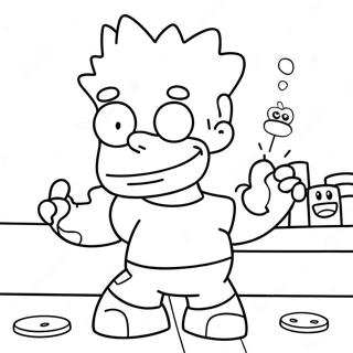 Bart Simpson Playing Pranks Coloring Page 37654-8226