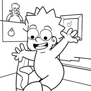 Bart Simpson Playing Pranks Coloring Page 37654-8227