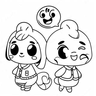 Happy Animal Crossing Characters Coloring Page 37834-8262
