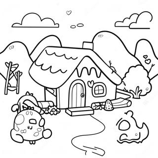 Charming Animal Crossing Village Scene Coloring Page 37835 8267