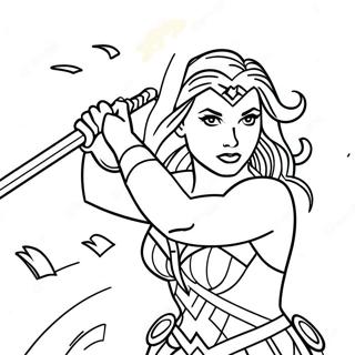 Wonder Woman In Battle Pose Coloring Page 37923-8278