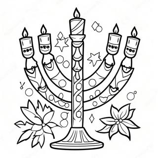 Festive Menorah Coloring Page 38009-8295