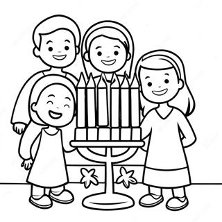 Children Lighting The Menorah Coloring Page 38010-8297