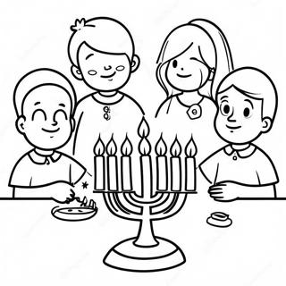 Children Lighting The Menorah Coloring Page 38010-8298