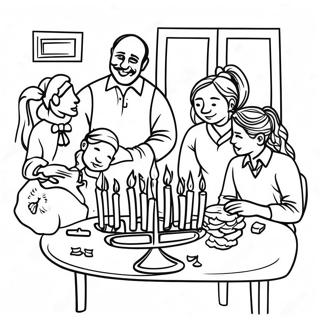 Happy Hanukkah Family Gathering Coloring Page 38012 8307
