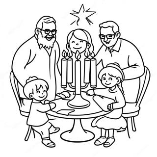 Happy Hanukkah Family Gathering Coloring Page 38012 8308