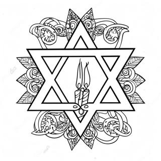 Star Of David With Candles Coloring Page 38013 8309