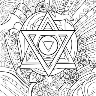 Star Of David With Candles Coloring Page 38013 8311