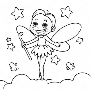 Magical Tooth Fairy In A Moonlit Sky Coloring Page 38101-8329