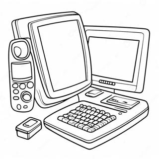 Y2k Technology Gadgets Coloring Page 38460 8410
