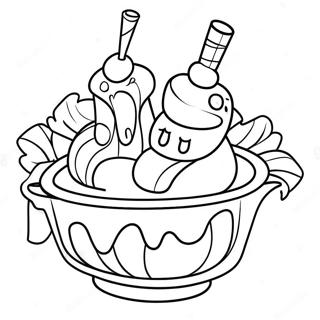 Banana Split Dessert Coloring Page 38738 8472