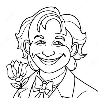 Joker Smiling With A Flower Coloring Page 38925-8494