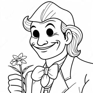 Joker Smiling With A Flower Coloring Page 38925-8495