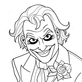 Joker Smiling With A Flower Coloring Page 38925-8496