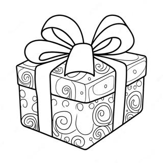 Colorful Christmas Present With Bow Coloring Page 39015-8515