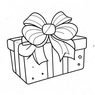 Colorful Christmas Present With Bow Coloring Page 39015-8516