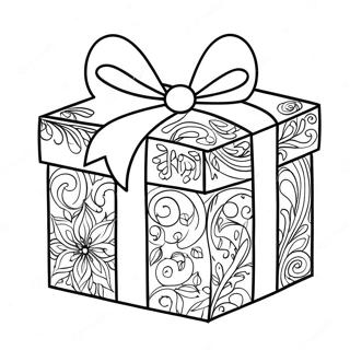 Sparkling Christmas Gift Box Coloring Page 39016-8517