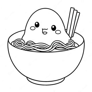 Gudetama Eating Ramen Coloring Page 39372-8601