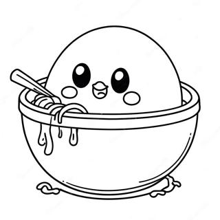 Gudetama Eating Ramen Coloring Page 39372-8603