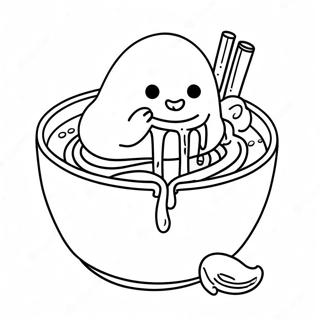 Gudetama Eating Ramen Coloring Page 39372-8604