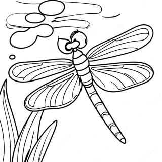 Majestic Dragonfly Flying Over Water Coloring Page 39732-8677