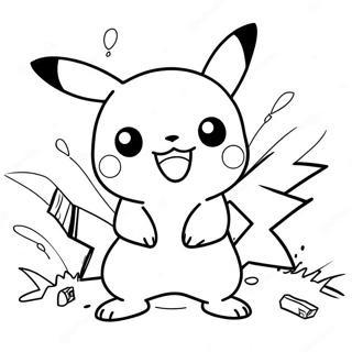 Pikachu In Action Coloring Page 39825-8704