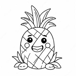 Cute Cartoon Pineapple Coloring Page 39911-8716