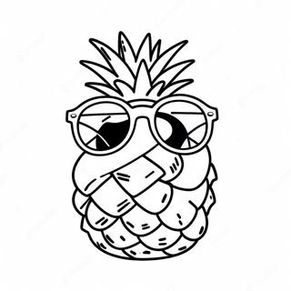 Happy Pineapple With Sunglasses Coloring Page 39912-8717