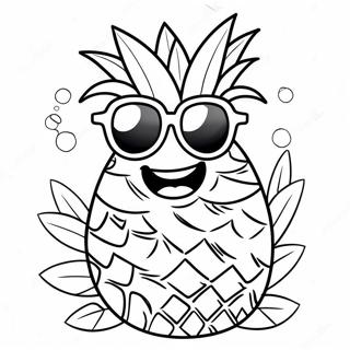 Happy Pineapple With Sunglasses Coloring Page 39912-8718