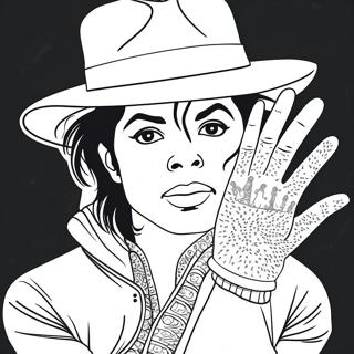 Michael Jackson With Sparkling Glove Coloring Page 40544-8857