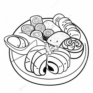 Colorful Sushi Platter Coloring Page 40640-8885