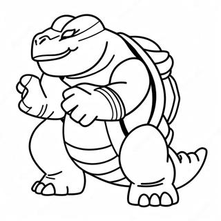 Blastoise Battle Pose Coloring Page 40831-8919