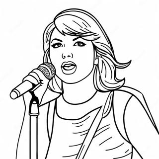 Taylor Swift Singing On Stage Coloring Page 4107-613