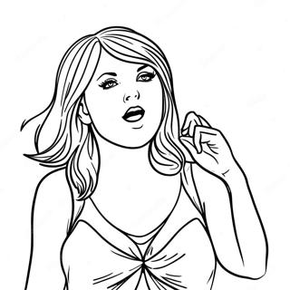 Taylor Swift Singing On Stage Coloring Page 4107-614