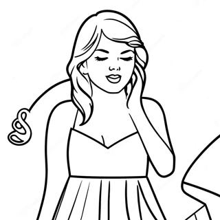 Taylor Swift Singing On Stage Coloring Page 4107-615