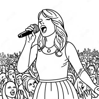 Taylor Swift Singing On Stage Coloring Page 4107-616