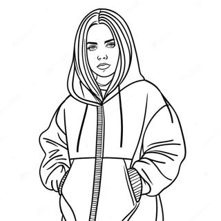 Billie Eilish In Oversized Clothes Coloring Page 41272-9027