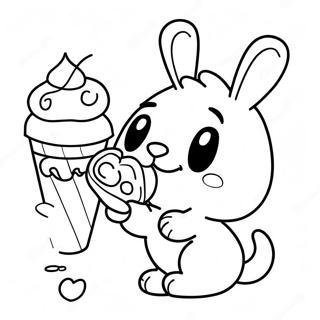 Pochacco Eating Ice Cream Coloring Page 41354 9048