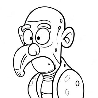 Squidward Looking Annoyed Coloring Page 41451 9069