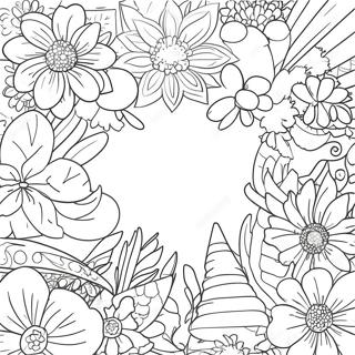 Colorful Flower Crown Coloring Page 41544-9089