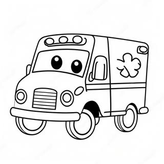 Cute Cartoon Ambulance Coloring Page 41725-9113