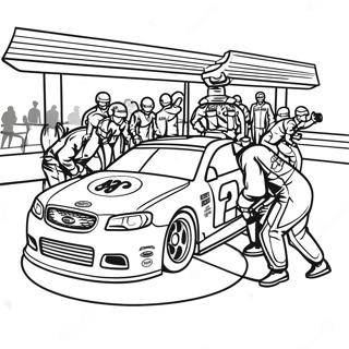 Nascar Pit Stop Scene Coloring Page 41822-9141