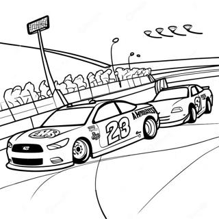 Nascar Track With Cars Coloring Page 41823-9148