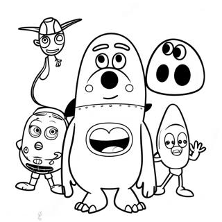 Colorful Pixar Characters Coloring Page 41912-9157