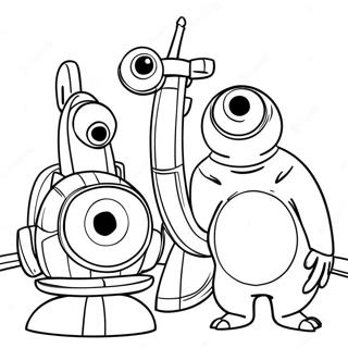 Colorful Pixar Characters Coloring Page 41912-9159