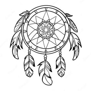 Colorful Dreamcatcher With Feathers Coloring Page 41992-9175