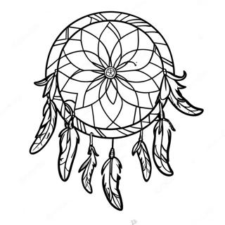 Colorful Dreamcatcher With Feathers Coloring Page 41992-9176