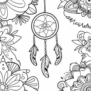 Simple Dreamcatcher With Stars Coloring Page 41993-9177