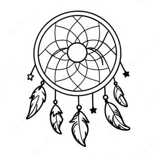 Simple Dreamcatcher With Stars Coloring Page 41993-9178