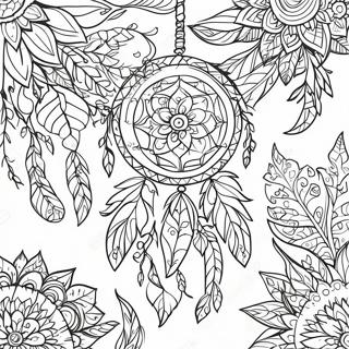 Intricate Dreamcatcher With Floral Patterns Coloring Page 41994-9182